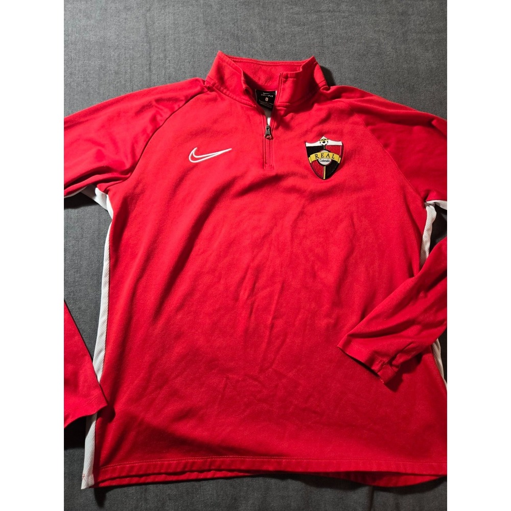 Nike Dri-Fit Quarter Zip Pullover Mens L Red Real Colorado Soccer Club Crest
